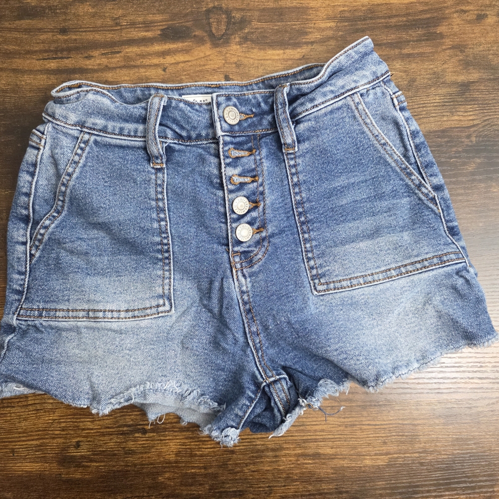 YMI Blue Jean Shorts High-Waisted Raw Hem